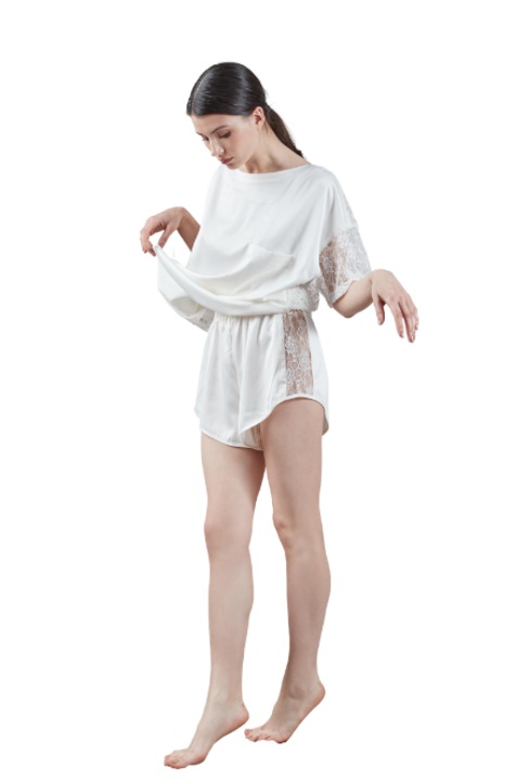 Pantaloni scurti Tulip Ivoire& Dantela, Ivoire