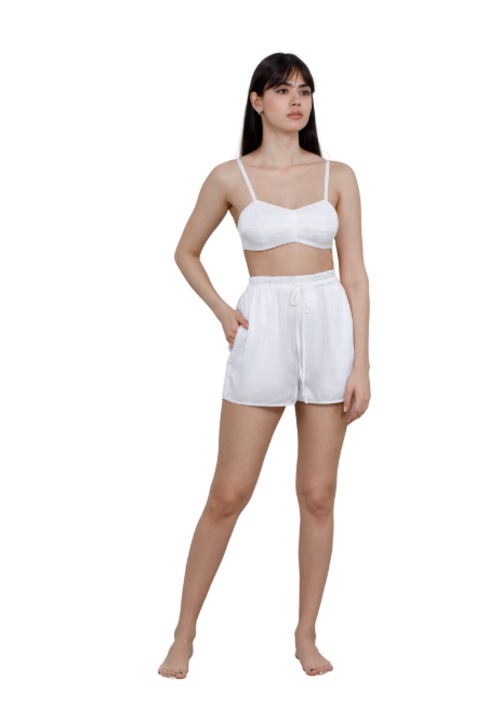 Pantaloni scurti Tap Silk XS-L, Ivoire