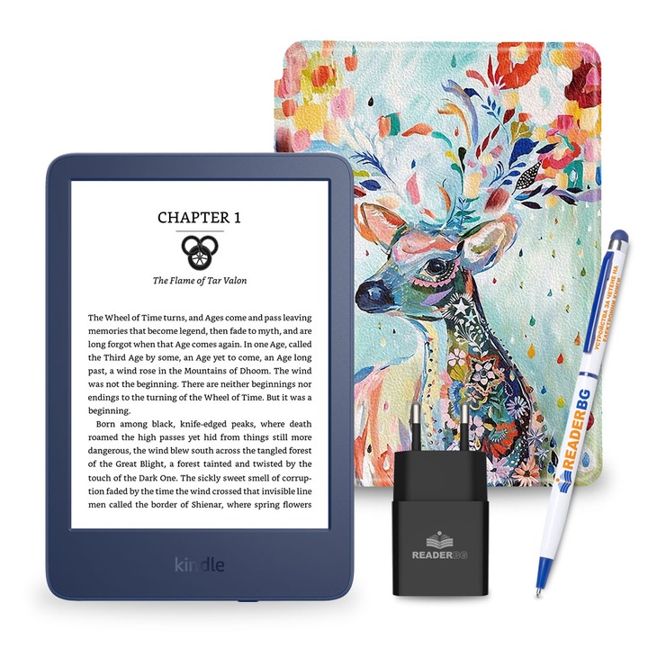 Комплект eBook четец Amazon Kindle 2022 Denim, Елен, 4 части