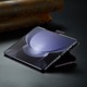 Samsung Galaxy Z Fold5, CaseMe tok, vékony, bőr, pénztárca típus, álló, biztonságos mágneses záródás, puha textúra és markolat a kézben, RFID védelem, Mályvaszínű