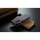 Samsung Galaxy Z Fold5, CaseMe tok, vékony, bőr, pénztárca típus, álló, biztonságos mágneses záródás, puha textúra és markolat a kézben, RFID védelem, Mályvaszínű