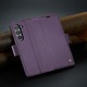 Samsung Galaxy Z Fold5, CaseMe tok, vékony, bőr, pénztárca típus, álló, biztonságos mágneses záródás, puha textúra és markolat a kézben, RFID védelem, Mályvaszínű