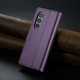 Samsung Galaxy Z Fold5, CaseMe tok, vékony, bőr, pénztárca típus, álló, biztonságos mágneses záródás, puha textúra és markolat a kézben, RFID védelem, Mályvaszínű