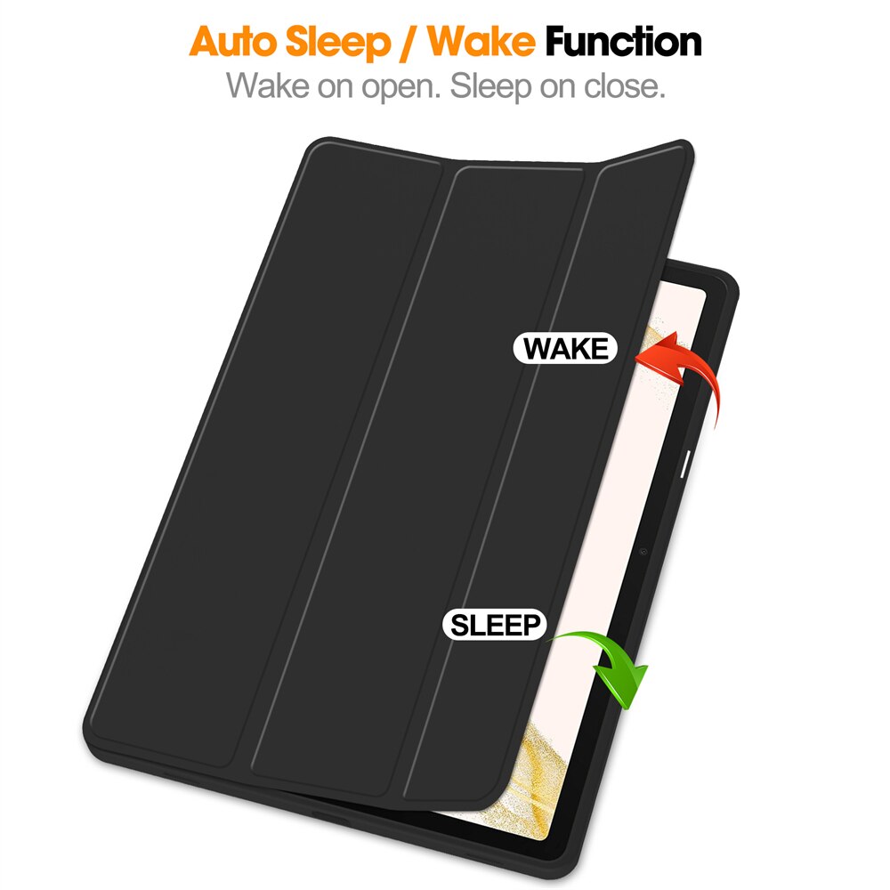 Husa Ultra Slim, pentru Samsung Galaxy Tab S9+ Plus 12.4″, TPU Smart Cover - Negru