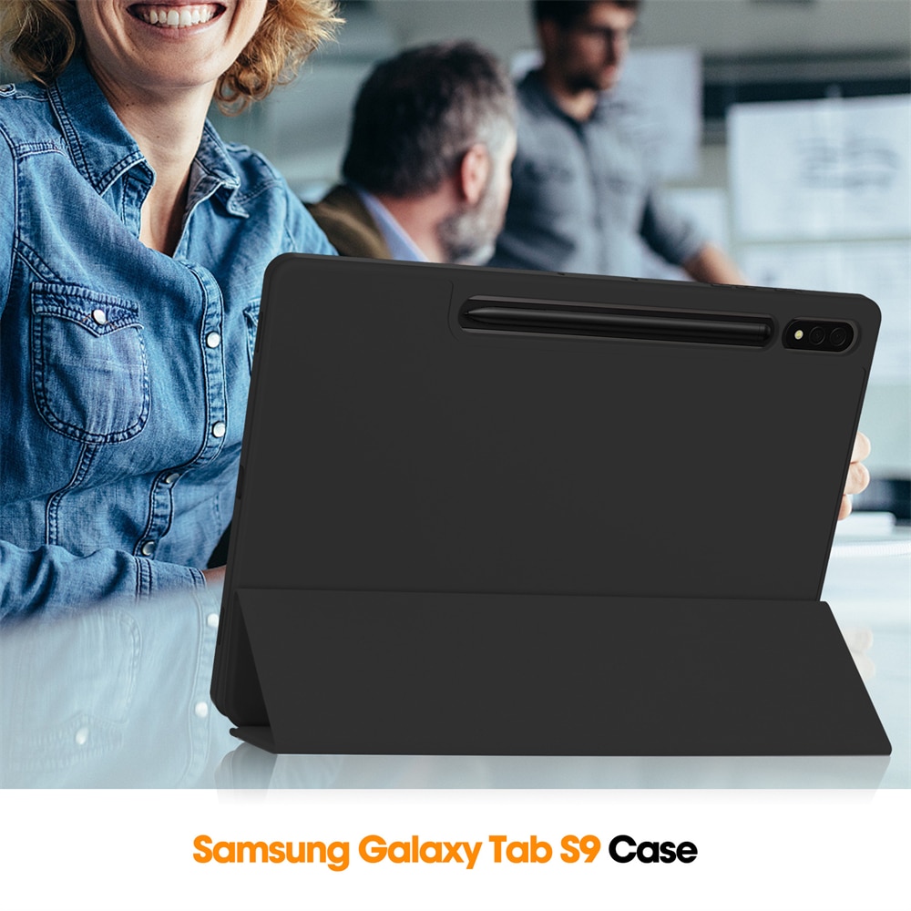 Husa Ultra Slim, pentru Samsung Galaxy Tab S9+ Plus 12.4″, TPU Smart Cover - Negru