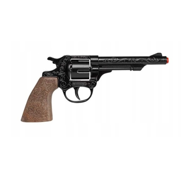 Играчка пистолет, Gonher, Метал/пластмаса, 22,5 x 8 см, Черен/Кафяв