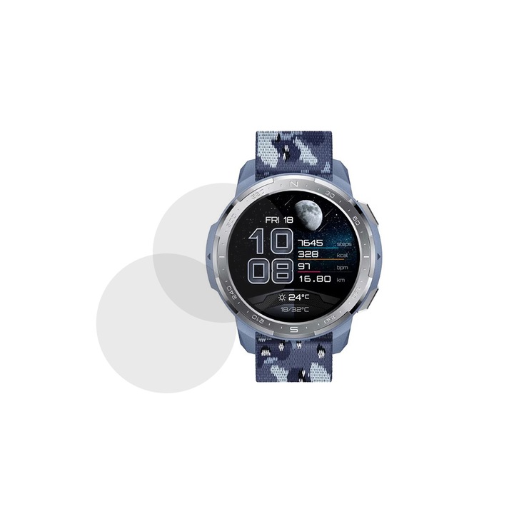 Комплект от 2 x фолио, съвместимо с Honor Watch GS Pro, Commando Shield Full Glue, регенерируем силиконов хидрогел, анти-шок и против счупване, SlimLine NanoShield, прозрачен