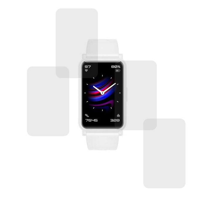 Комплект от 4 фолиа, съвместими с Honor Watch ES, Commando Shield Full Glue, Регенерируем силиконов хидрогел, Anti-shock и против счупване, SlimLine NanoShield, Transparent