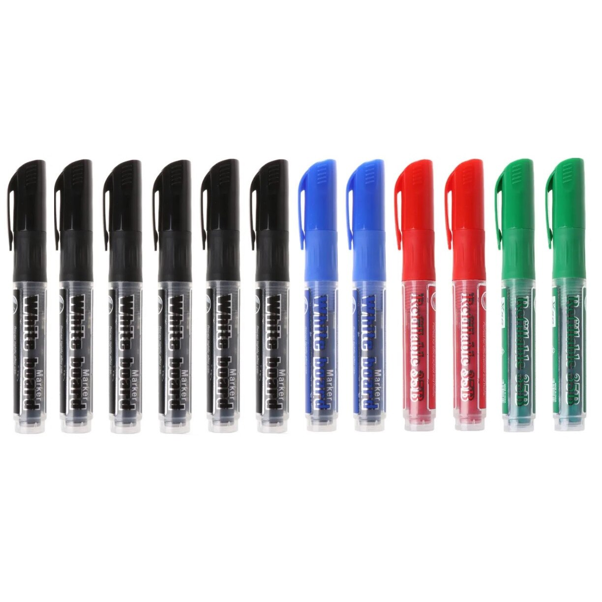 Set 12 markere tabla WhiteBoard XSG, Varf Rotund, 13mm, 4 culori eMAG.ro