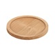 Set 4 suporturi pentru pahare, din lemn, rotund cu margine, maro, 11 cm