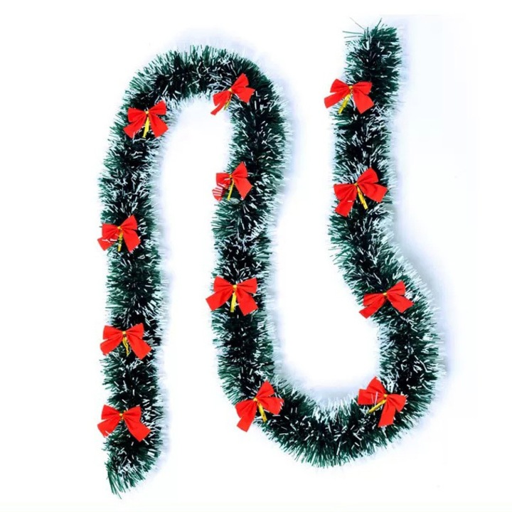 Коледен гирлянд, PVC, 2 м, Зелено/червен