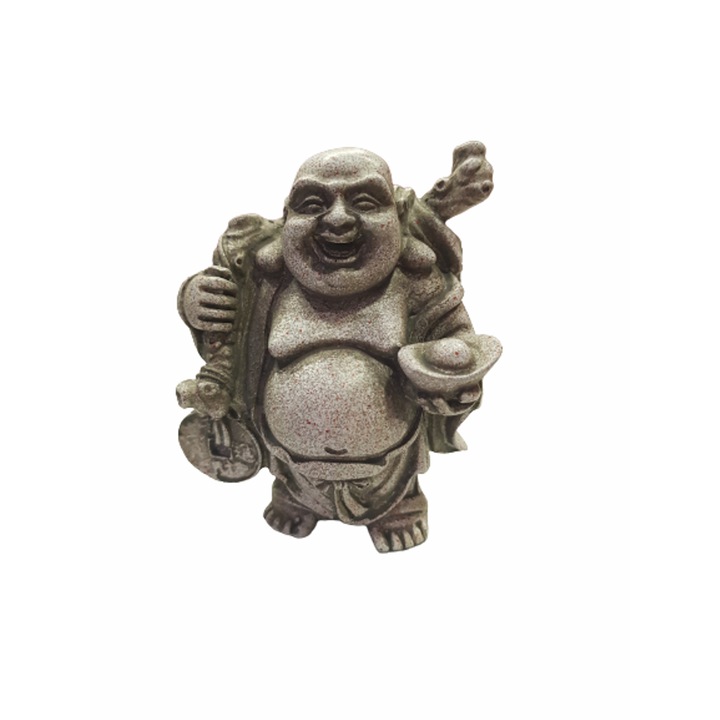 Ahelos szobor, Buddha, kerámia, 9x7 cm