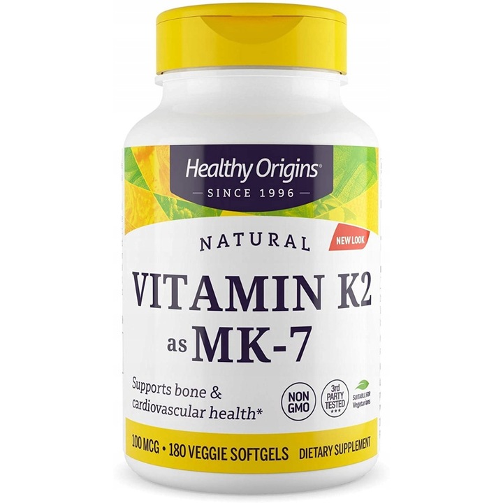 Vitamina K2, Healthy Origins, MK 7 100 mcg, 180 Capsule