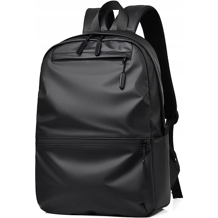 Rucsac Kelf, Rucsac Cu Doua Compartimente Si Sistem De Organizare A Spatiului, Doua Buzunare Laterale Pentru Bauturi, Doua Buzunare Frontale Cu Fermoar, Fabricat Din Poliester Oxford Cu Membrana, 42 cm x 30 cm x 15 cm, Negru, Infloo