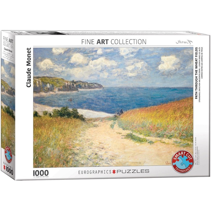 Пъзел Eurographics - Claude Monet, Strandweg zwischen Weizenfeldern, 1000 части