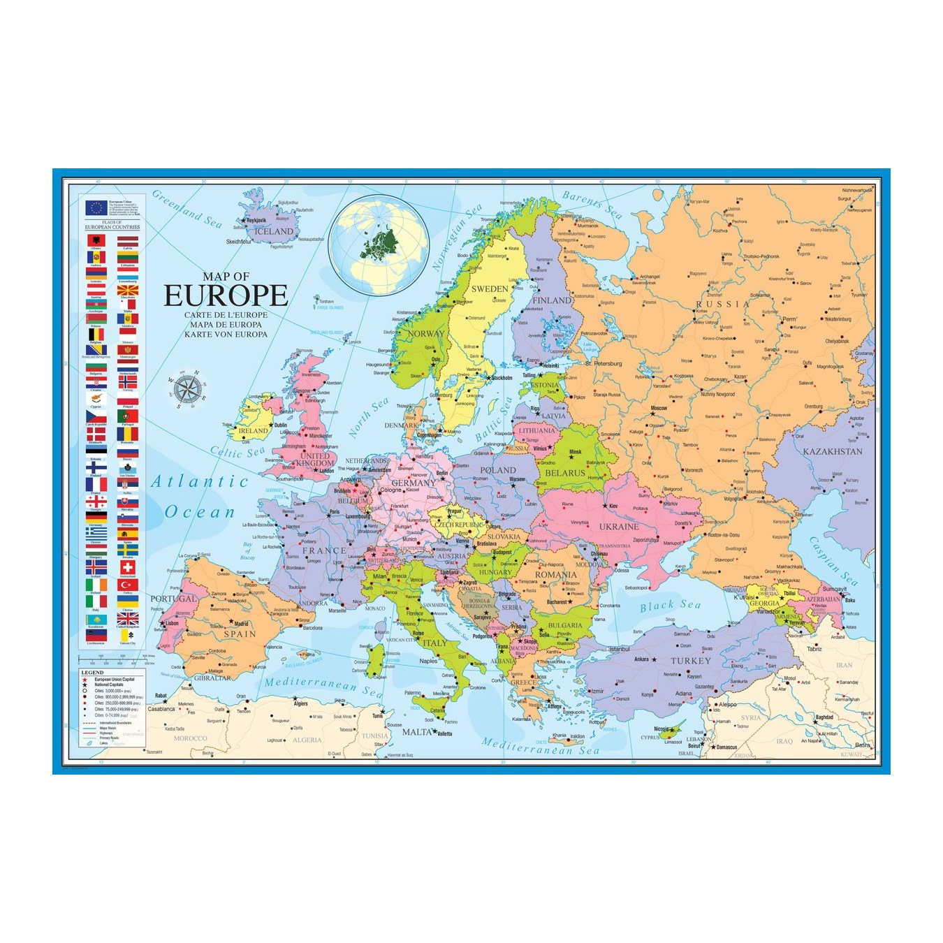 Пъзел Eurographics - Карта на Европа, 1000 бр - eMAG.bg