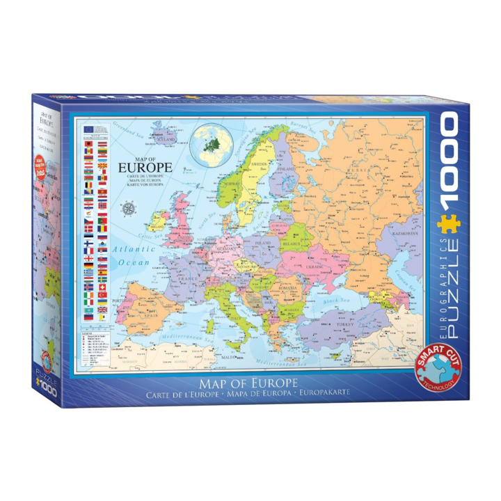 Пъзел Eurographics - Карта на Европа, 1000 бр