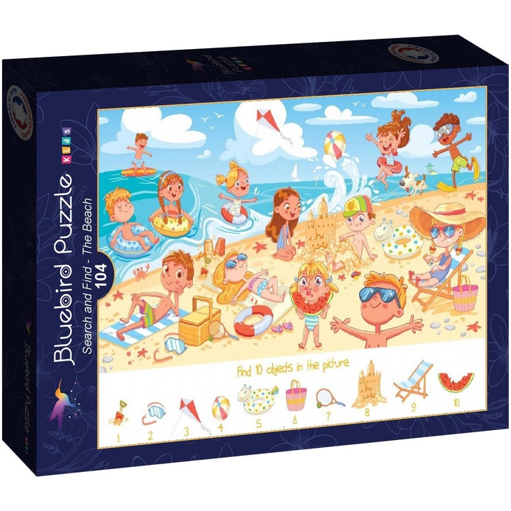 Puzzle Bluebird - Search and Find, The Beach, 104 piese