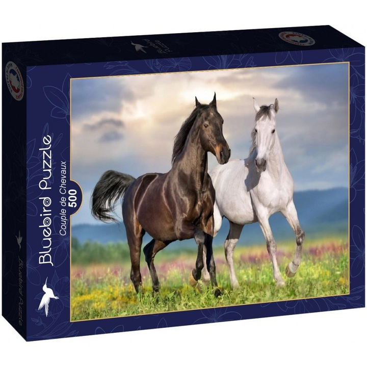 Пъзел Bluebird - Couple de Chevaux, 500 части