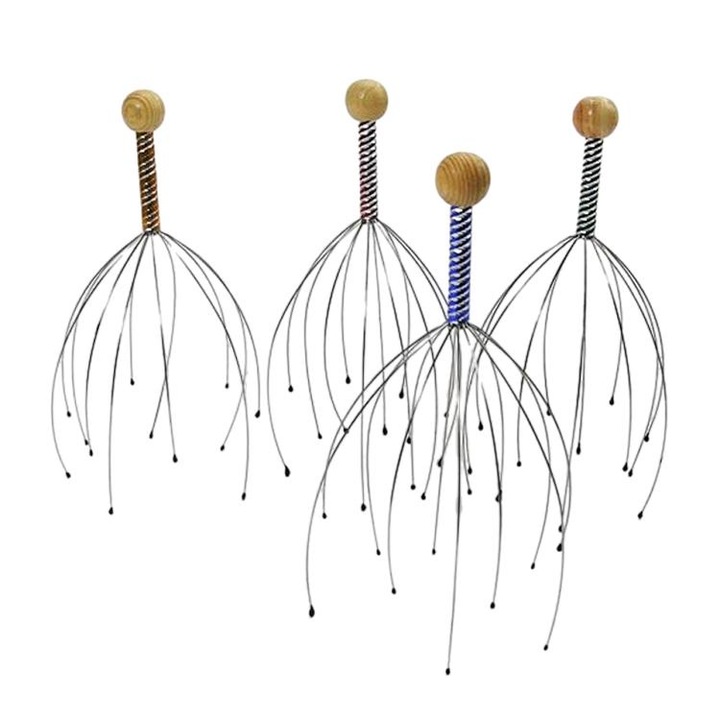 Комплект масажиращи щипки за почесване на главата, Sunmostar, Неръждаема стомана, Сребро