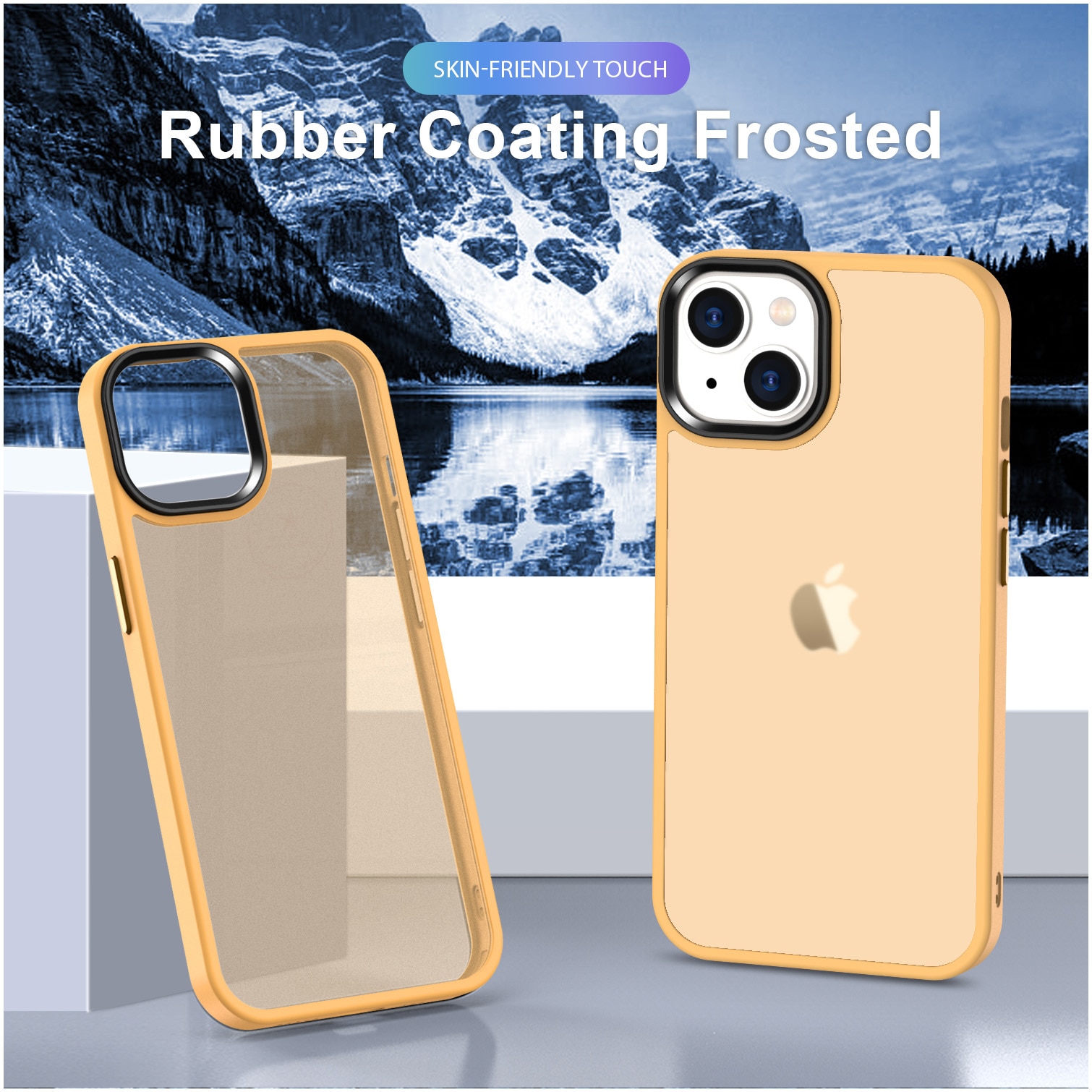 Husa de protectie A+ semitransparenta pentru iPhone 14, portocaliu