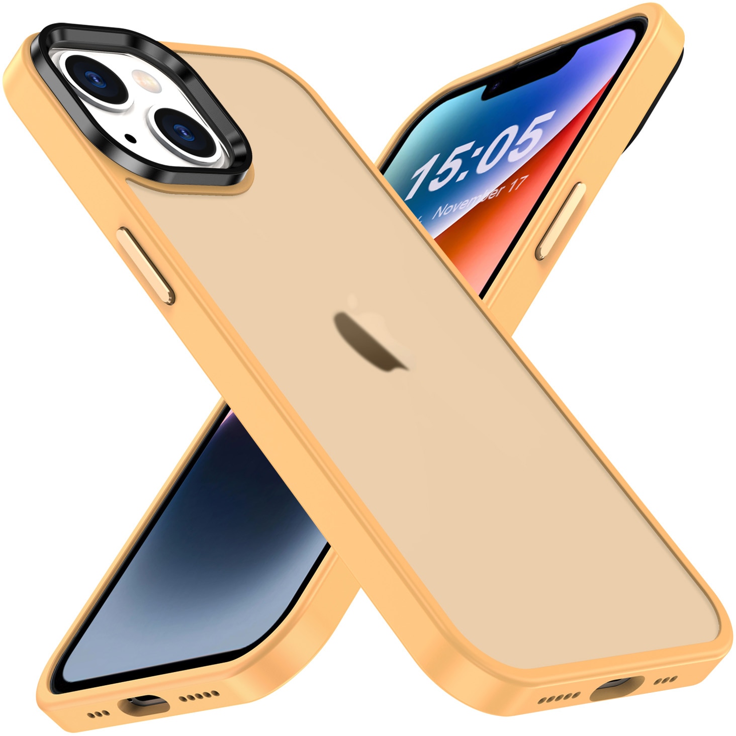 Husa de protectie A+ semitransparenta pentru iPhone 14, portocaliu