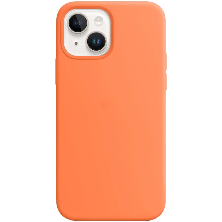 Husa de protectie A+ pentru iPhone 15, magnetic, silicon, portocaliu