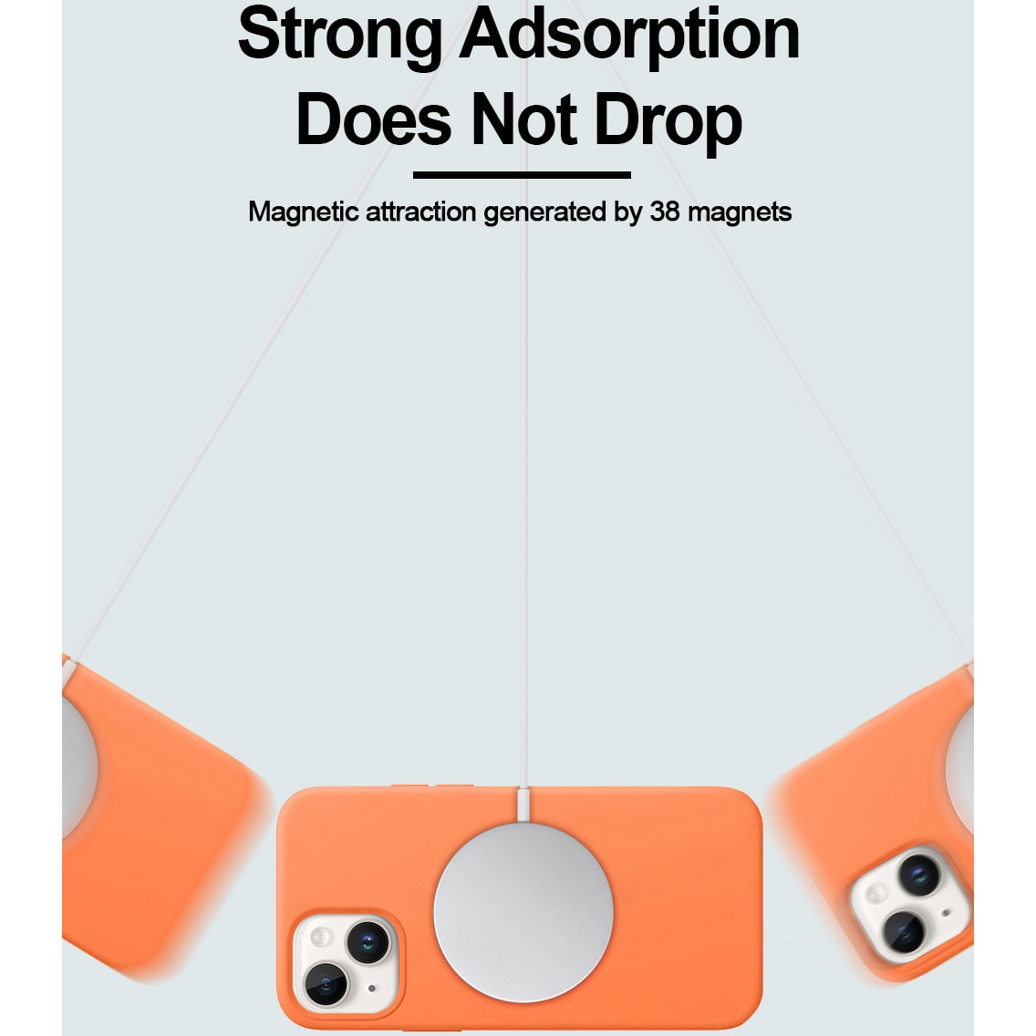 Husa de protectie A+ pentru iPhone 14, magnetic, silicon, portocaliu