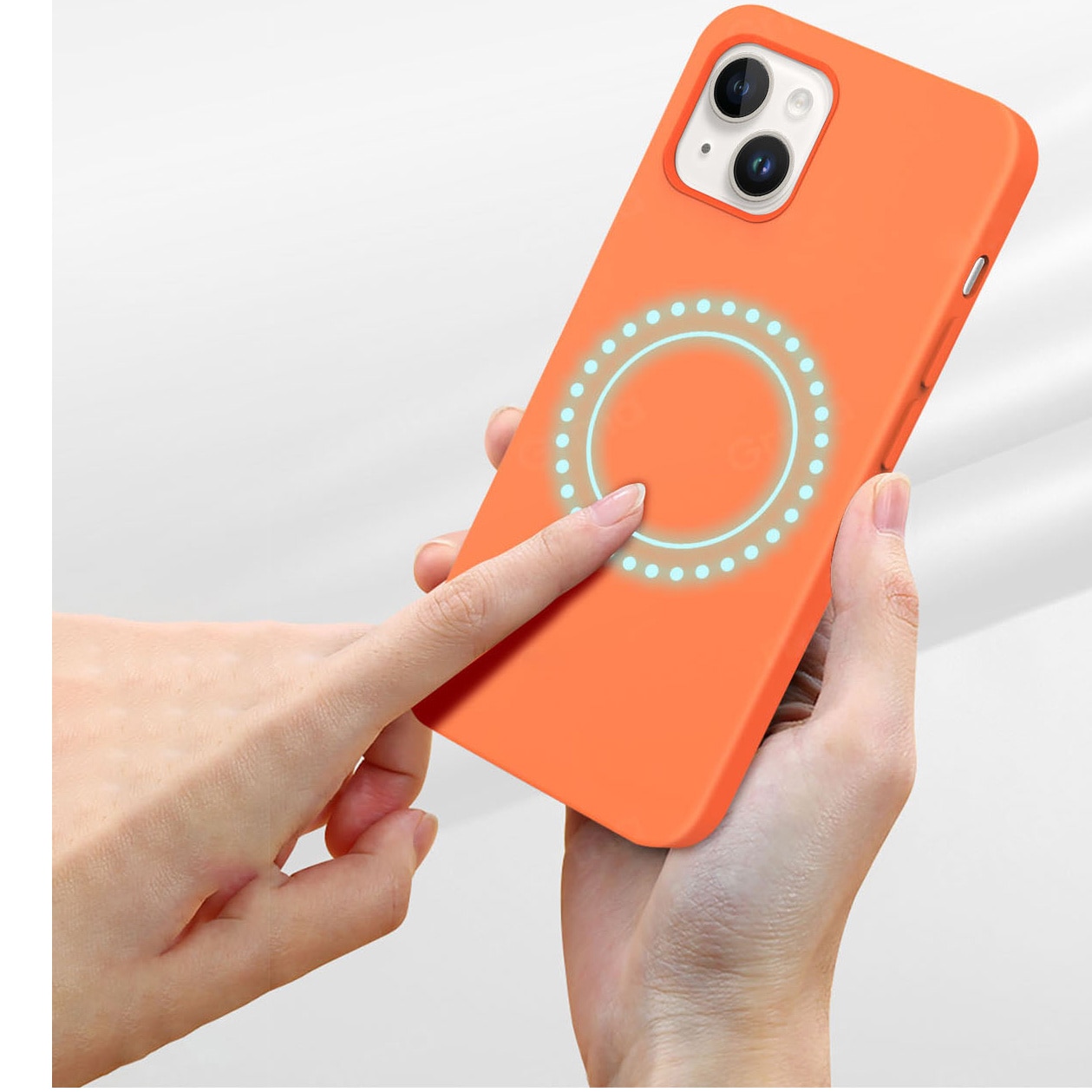 Husa de protectie A+ pentru iPhone 14, magnetic, silicon, portocaliu
