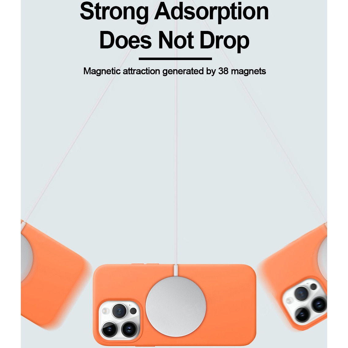 Husa de protectie A+ pentru iPhone 15 Pro Max, magnetic, silicon, portocaliu