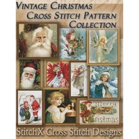 vintage christmas cross stitch pattern collection black amp white charts tracy warrington author imagen 3_0_
0