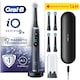 Periuta de dinti electrica Oral-B iO9 cu Tehnologie Magnetica si Micro-Vibratii, Inteligenta artificiala, Display led, Senzor de presiune Smart, 7 moduri, 1 capat, Suport rezerve, Trusa de calatorie cu incarcator, Negru + 4 capete de periaj