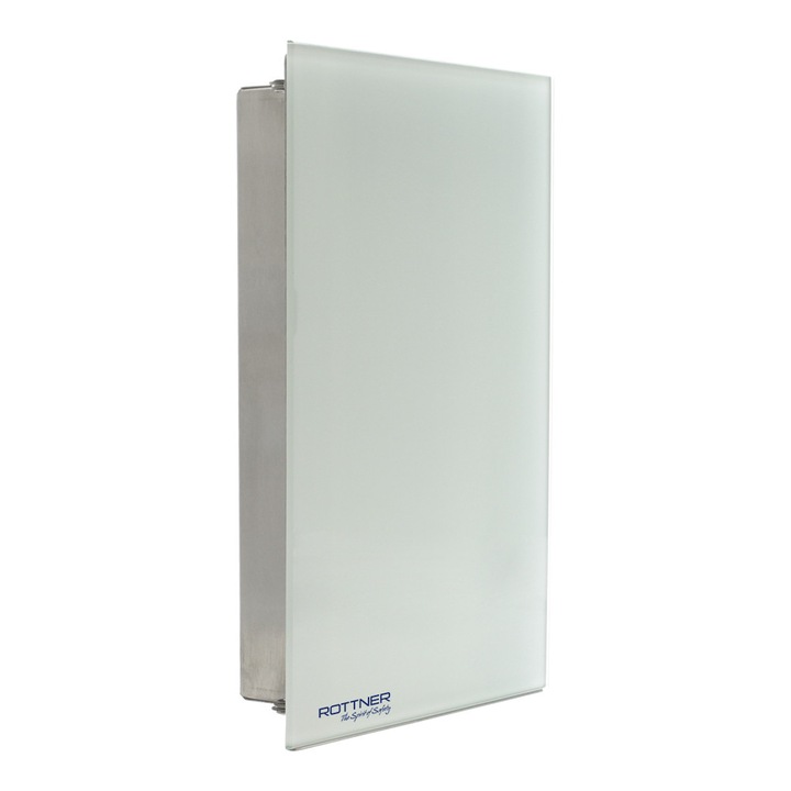 Rozsdamentes doboz mágneses KeyGlass kulcsokhoz 300x200x40mm fehér