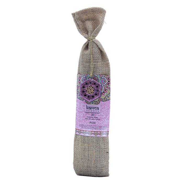Prémium illatos pálcika tartóval, Karma, 30 db, Rózsa