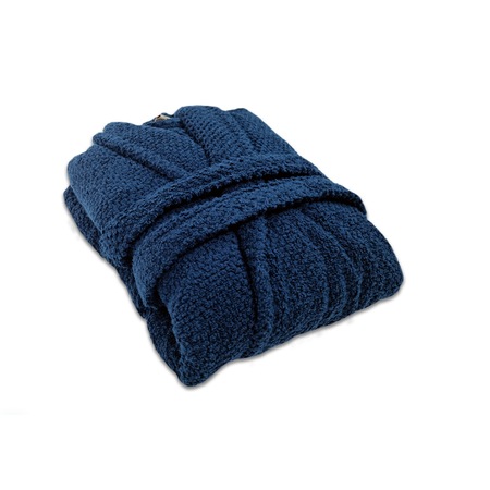 Halat de baie Bari, 100% bumbac, Gros si Pufos, 450 GSM, Albastru, L-XL INTL