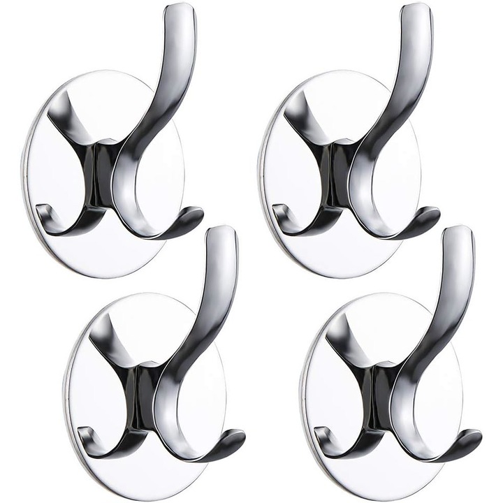 4 db ragasztótartó készlet, Jormftte, Inox, 60 x 65 mm, ezüst