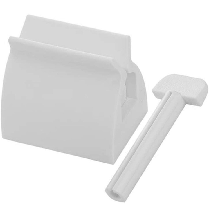 Fogkrém adagoló, Jormftte, műanyag/szilikon, 5,1x3,9x4,7 cm, fehér