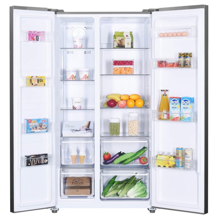 Side by side Beko GNO5323XPN, 532 l, NeoFrost Dual Cooling, Compresor ProSmart Inverter, Display Touch Control, Vacation Mode, Clasa D, H 177 cm, Inox Look
