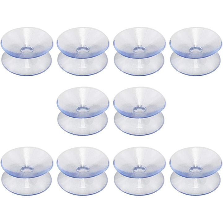 10 db tapadókorong készlet, Jormftte, gumi, 20/30/35 mm, átlátszó
