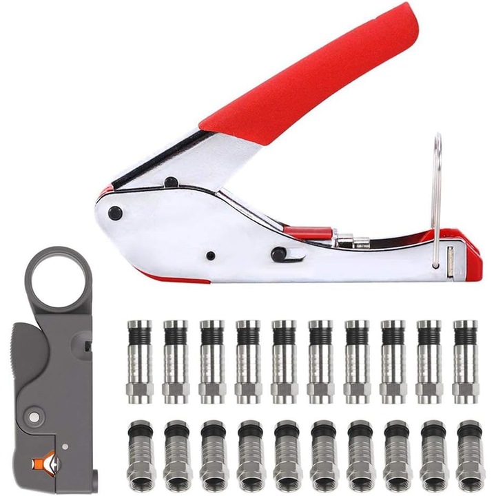 Szerszámkészlet Jormftte koaxiális kábelek krimpeléséhez, Multicolor