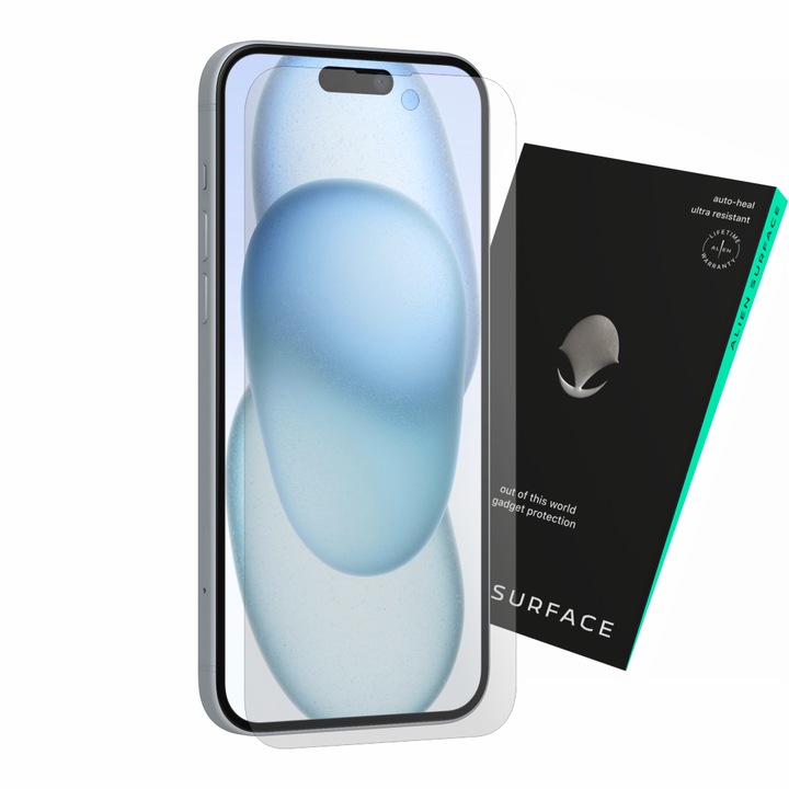 Folie protectie pentru Apple iPhone 15 Plus, ecran compatibil cu husa, Alien Surface