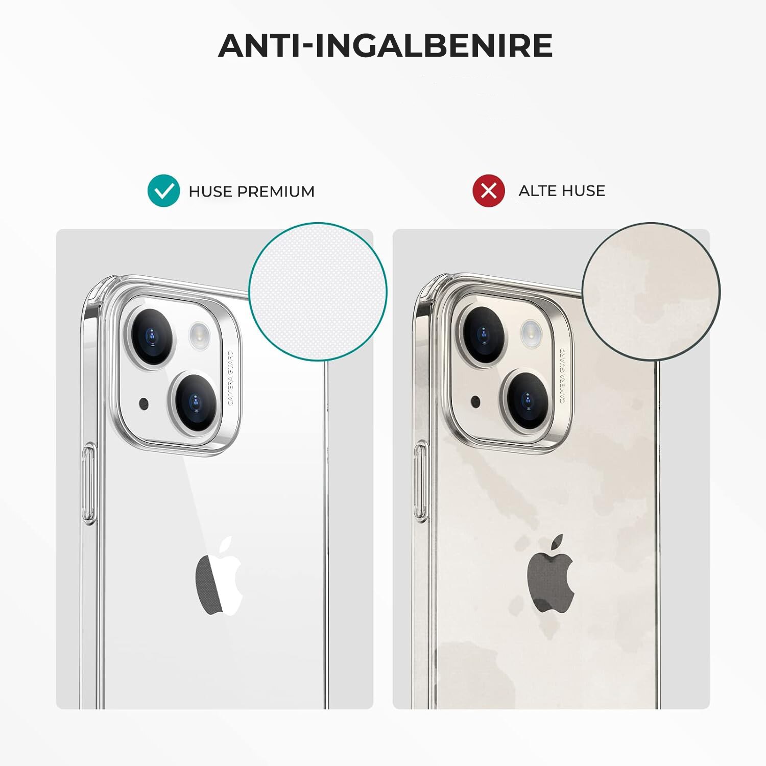 Husa Premium® Silicon Clear pentru iPhone 15, Clear Case, Ultra Slim, Antisoc, Transparent