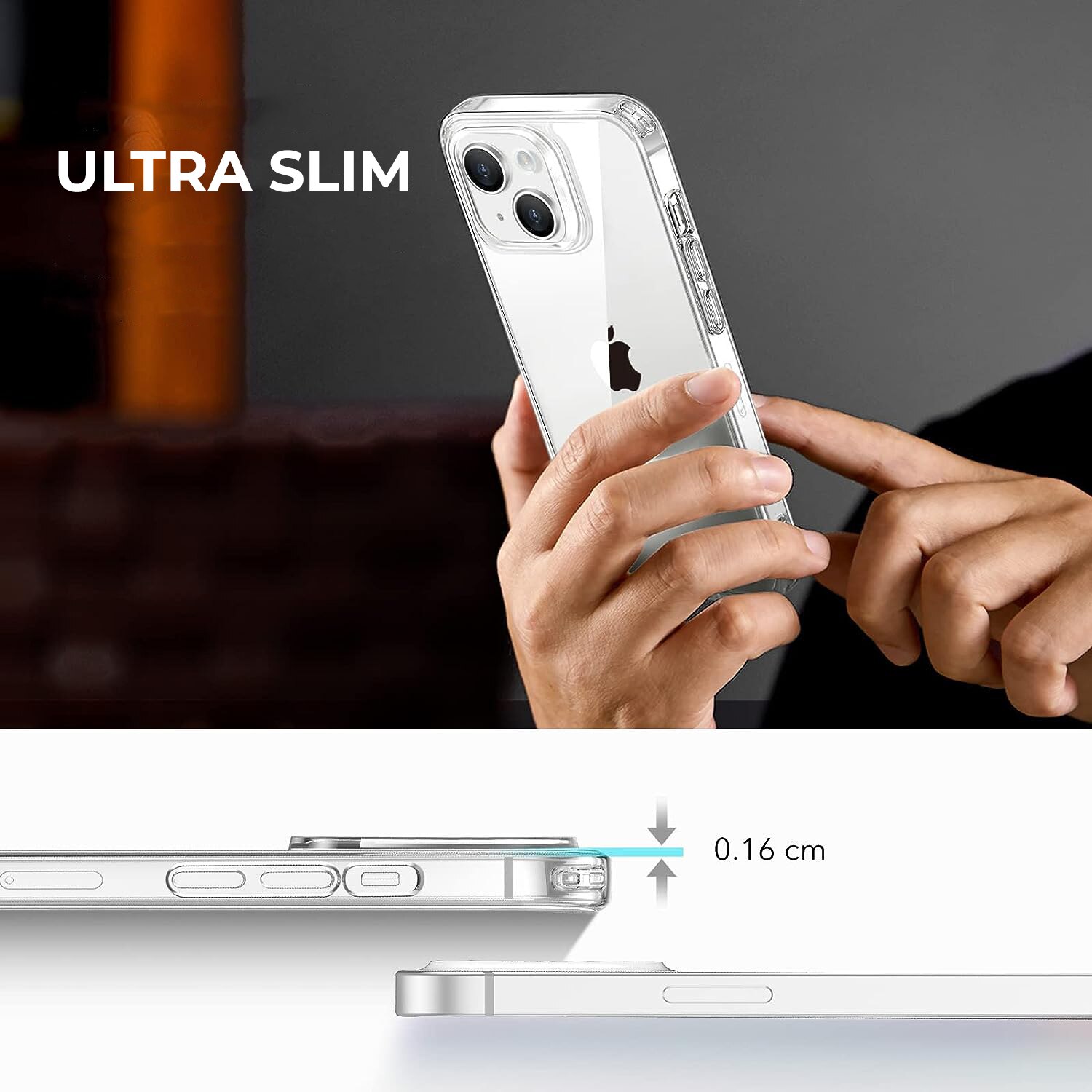 Husa Premium® Silicon Clear pentru iPhone 15, Clear Case, Ultra Slim, Antisoc, Transparent