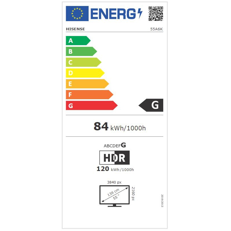 Televizor HISENSE LED 55A6K, 139 cm, Smart, 4K Ultra HD, Clasa G