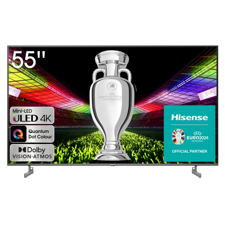 Hisense 55U6KQ Smart Mini-LED ULED Televízió, 139 cm, 4K Ultra HD, F energiaosztály, Fekete