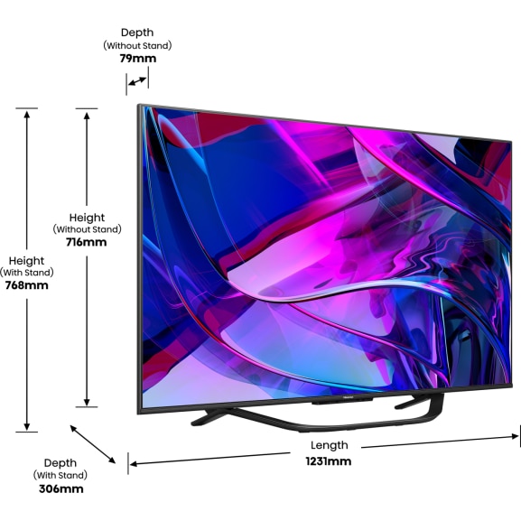 Televizor HISENSE Mini-LED ULED 55U7KQ, 139 cm, Smart, 4K Ultra HD