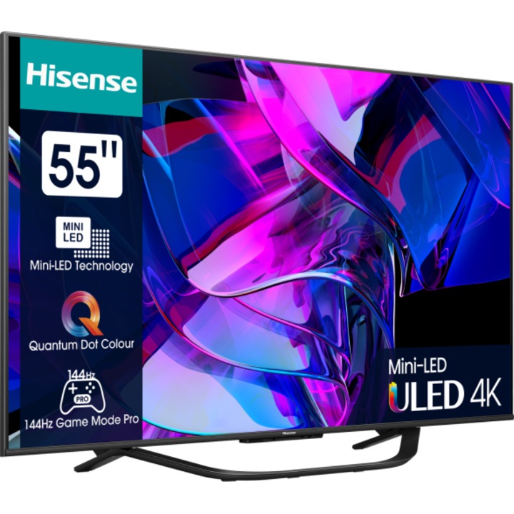 Televizor HISENSE Mini-LED ULED 55U7KQ, 139 cm, Smart, 4K Ultra HD