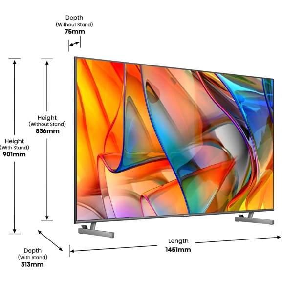 Televizor, Hisense, 65U6KQ, Mini-LED ULED, 164 cm, 4K Ultra HD, Gri