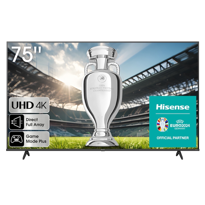 Televizor Smart LED, Hisense,189 cm, 4K Ultra HD, Negru