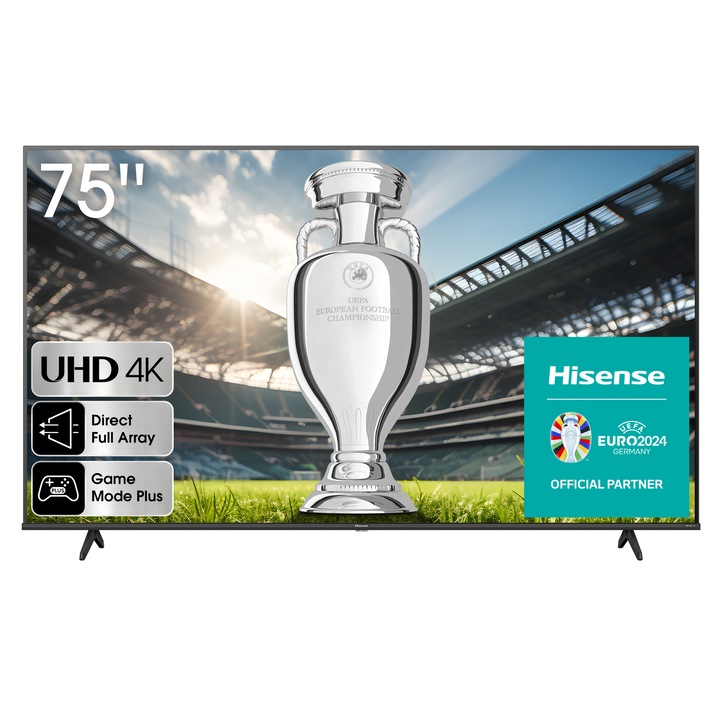 Смарт LED телевизор Hisense 75A6K, 189 см, 4K Ultra HD, енергиен клас G, черен